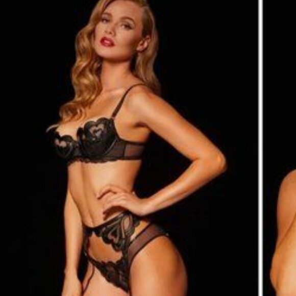 Honey Birdette Black Heart 38DD Push Up Bra - Picture 3 of 4